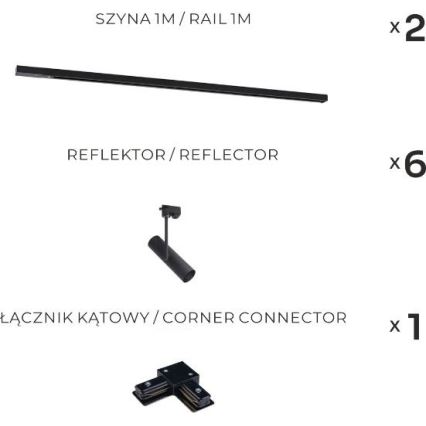Zuma Line - Прожектор в системата 6xGU10/35W/230V черен