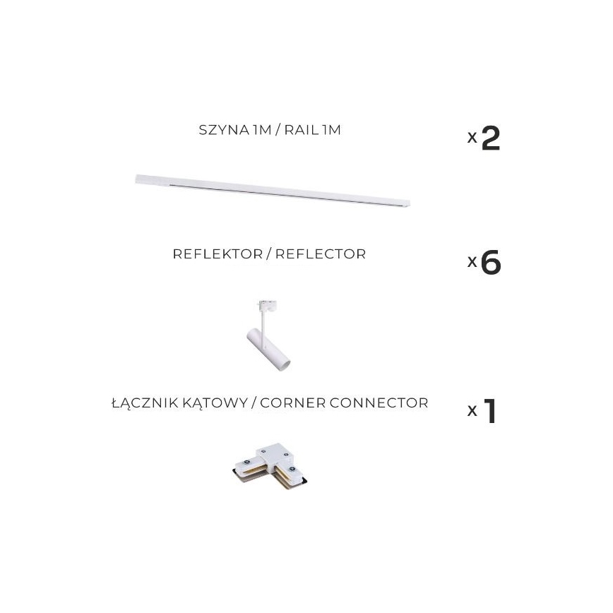 Zuma Line - точково осветително тяло за шинна система 6xGU10/35W/230V, бяло