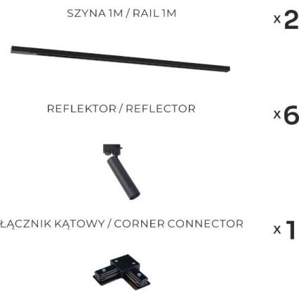 Zuma Line - Спот лампа в системата 6xGU10/35W/230V черна