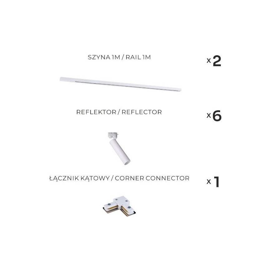 Zuma Line - Точково осветително тяло за релсова система 6xGU10/35W/230V бяло