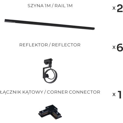 Zuma Line - Черна точкова светлина в система 6xGU10/15W/230V