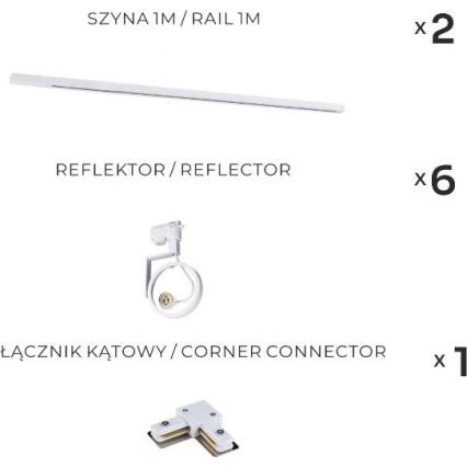 Zuma Line - Спот за релсова система 6xGU10/15W/230V бял