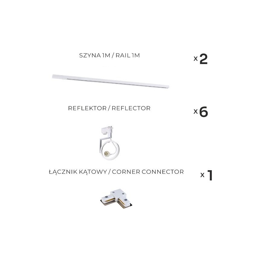 Zuma Line - Спот за релсова система 6xGU10/15W/230V бял
