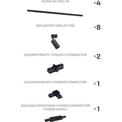 Zuma Line - Точково осветително тяло за шинна система 8xGU10/35W/230V черно