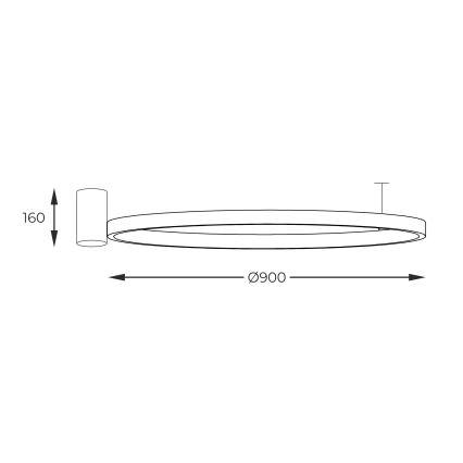 Zuma Line - LED Плафониера LED/40W/230V 3000/4000/6000K Ø 90 см черен
