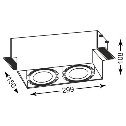 Zuma Line - Лампа за вграждане 2xGU10-AR111/15W/230V бяла