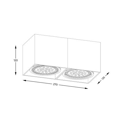 Zuma Line - Спот 2xGU10-ES111/15W/230V черен