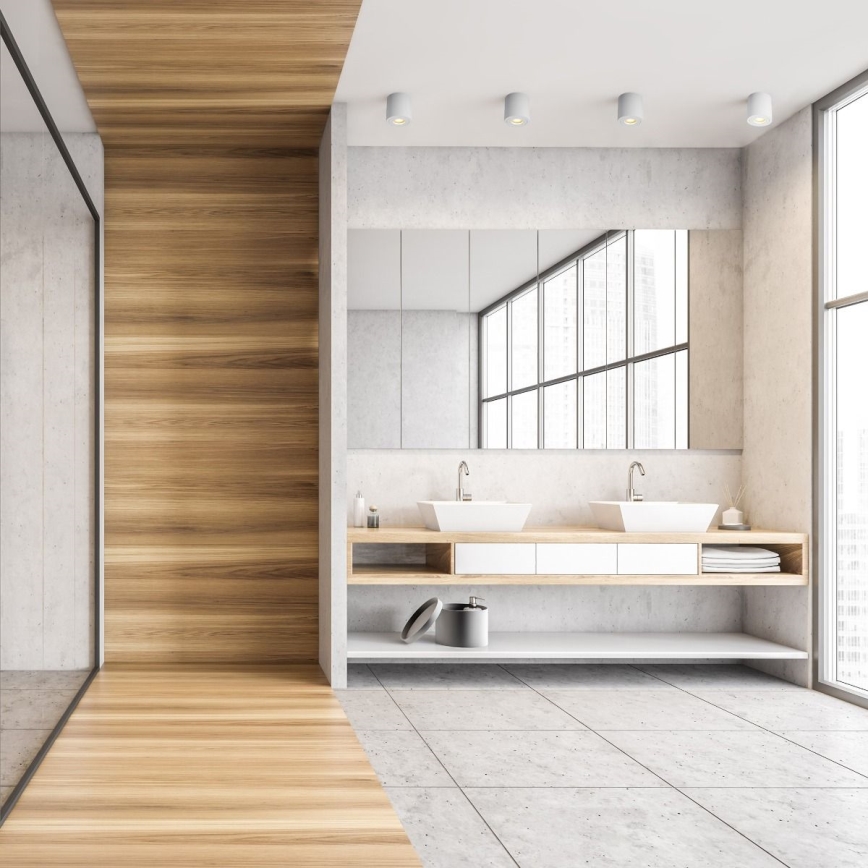 Zuma Line - LED RGBW димируемо точково осветително тяло за баня 1xGU10/6W/230V IP44 бяло + дистанционно управление