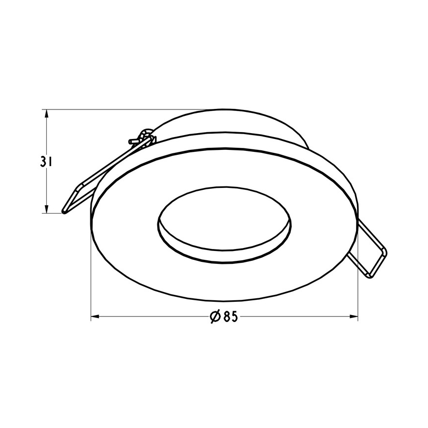 Zuma Line - Лампа за вграждане в баня 1xGU10/50W/230V IP54 черен
