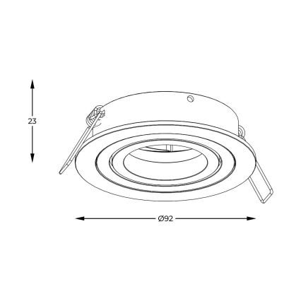 Zuma Line - Вграден таванен осветител 1xGU10/50W/230V черен