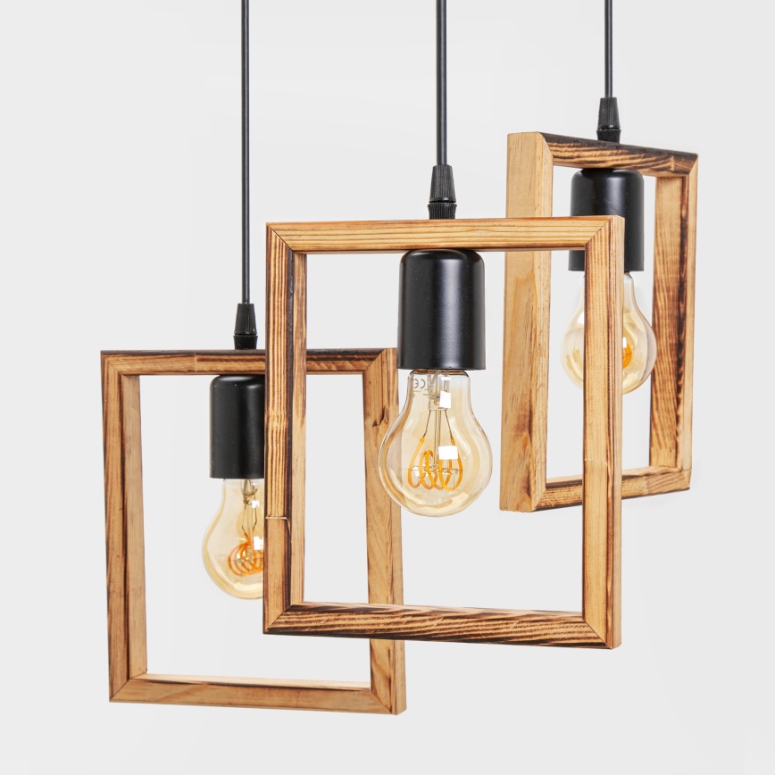 Zuma Line - Пендел 3xE27/20W/230V бор/черен