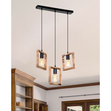 Zuma Line - Пендел 3xE27/20W/230V бор/черен