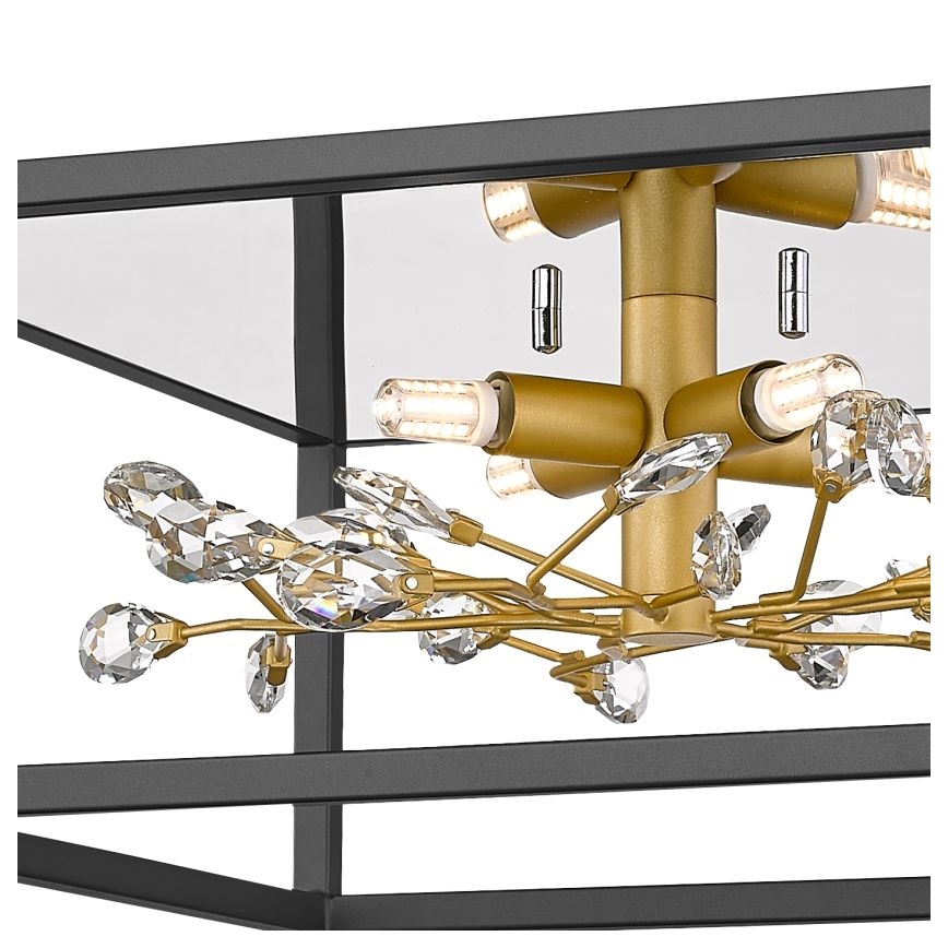 Zuma Line - Кристален плафон 4xG9/33W/230V черен/златист