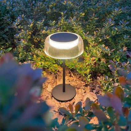 Zuma Line - LED Димируем соларен акумулаторен настолна лампа LED/2,5W/2000 mAh IP44 черен