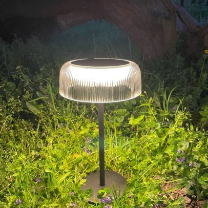Zuma Line - LED Димируем соларен акумулаторен настолна лампа LED/2,5W/2000 mAh IP44 черен
