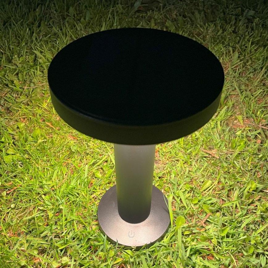 Zuma Line - LED Димируем соларен акумулаторен настолна лампа LED/2W/2000 mAh IP44 черен