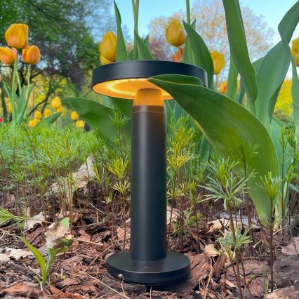 Zuma Line - LED регулируема соларна настолна лампа с вградена батерия LED/2W/2000 mAh IP44 черна