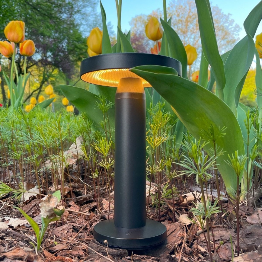 Zuma Line - LED регулируема соларна настолна лампа с вградена батерия LED/2W/2000 mAh IP44 черна