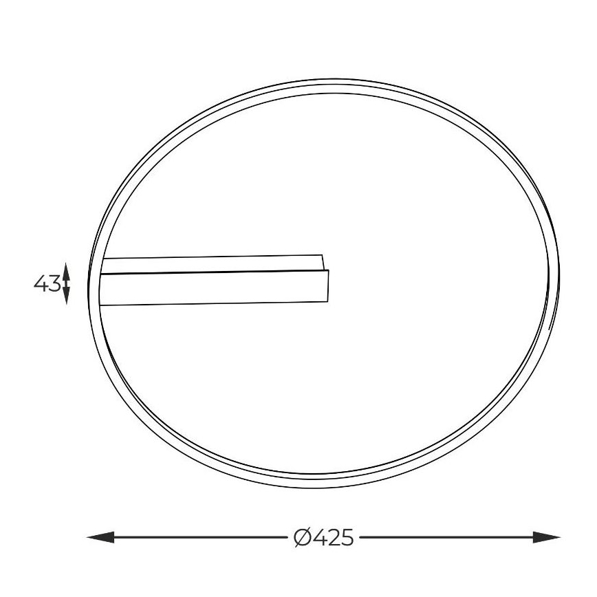 Zuma Line - LED Плафониера LED/18W/230V черен