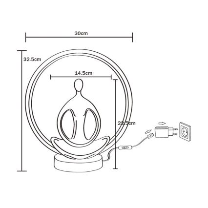Zuma Line - LED Настолна лампа LED/4W/5V черен/златист
