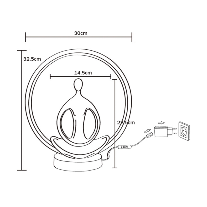Zuma Line - LED Настолна лампа LED/4W/5V черен/златист