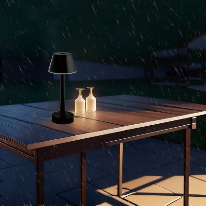 Zuma Line - LED RGBW регулируема презареждаема настолна лампа LED/0,7W/1300 mAh IP44 черна