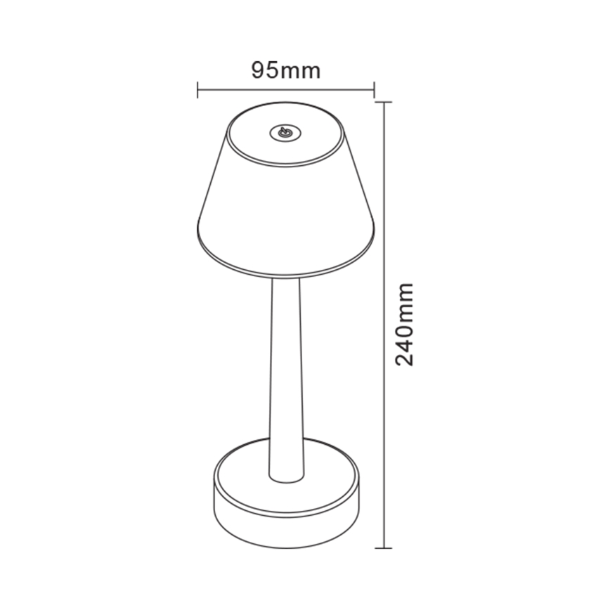 Zuma Line - LED RGBW Димируема акумулаторна настолна лампа LED/0,7W/1300 mAh IP44 черен