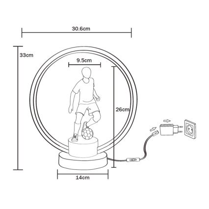 Zuma Line - LED Настолна лампа LED/4W/5V черен/бял