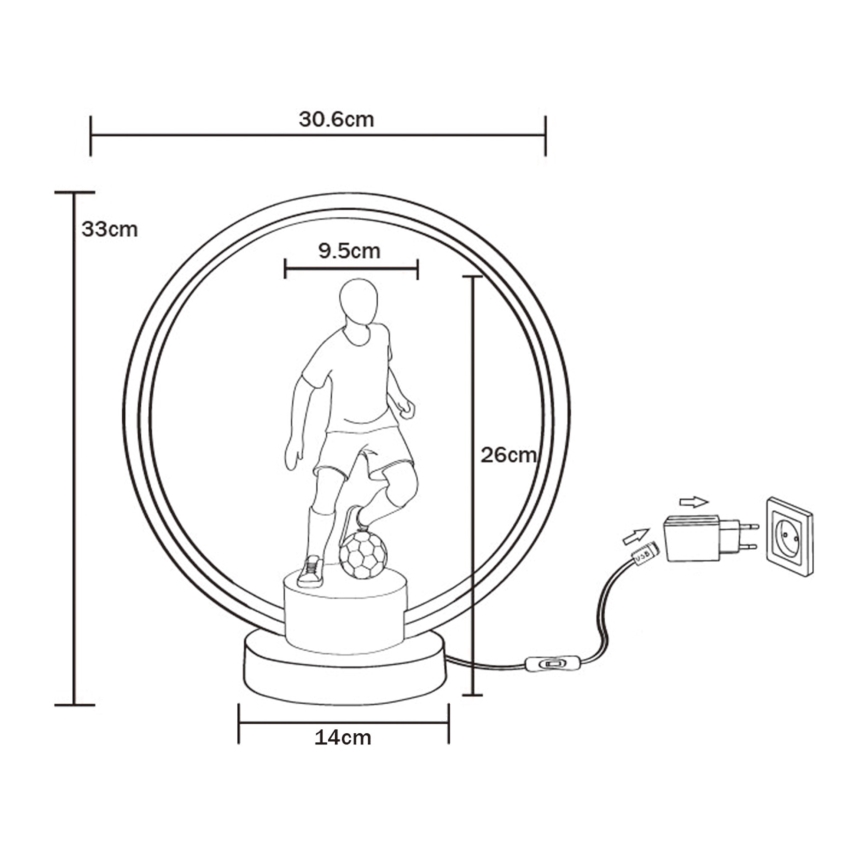 Zuma Line - LED Настолна лампа LED/4W/5V черен/бял