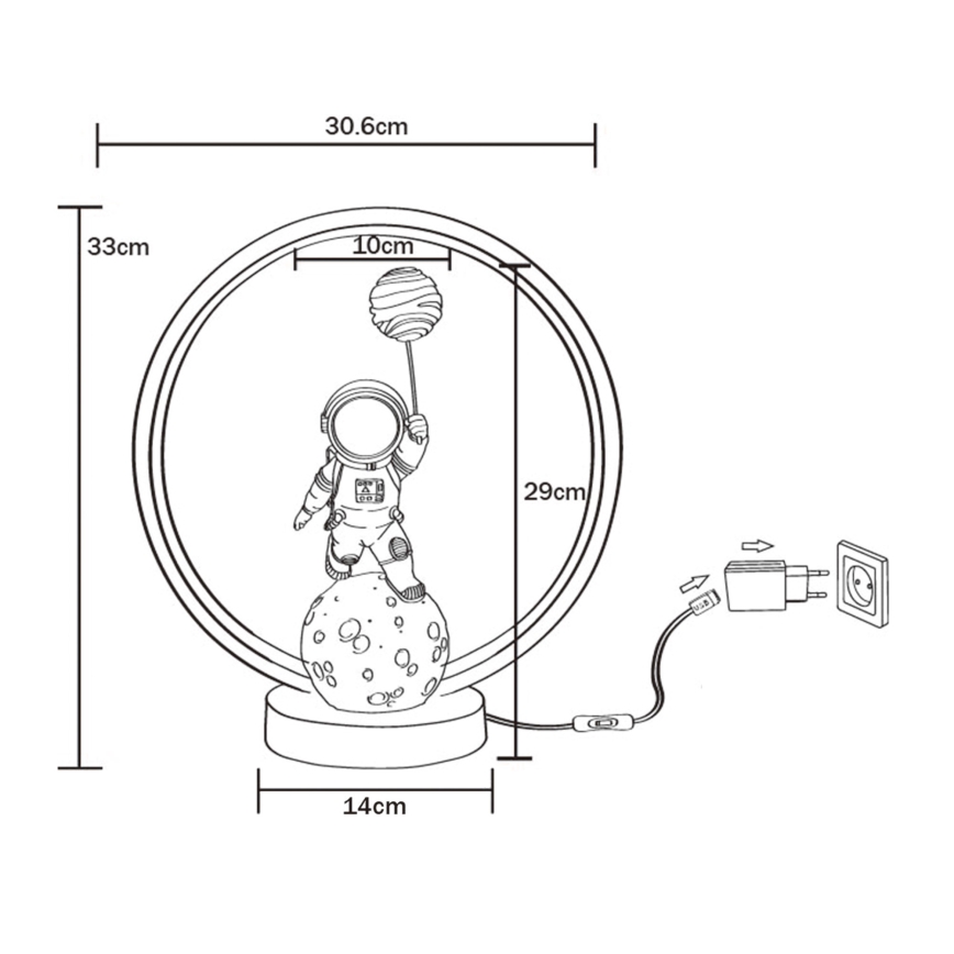 Zuma Line - LED Настолна лампа LED/4W/5V черен