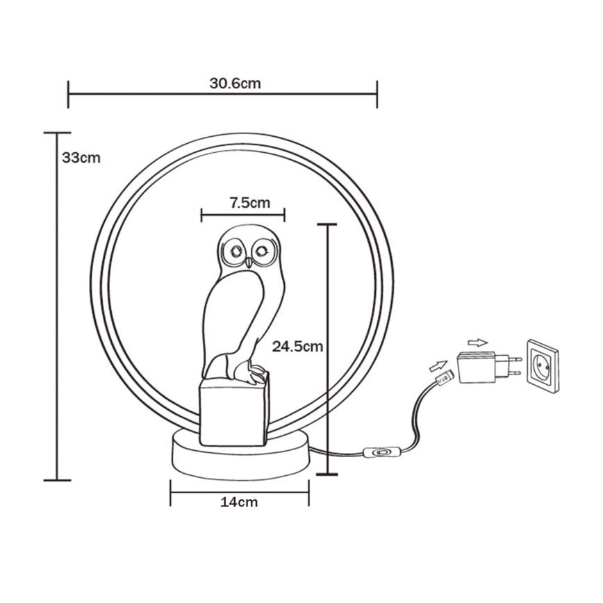 Zuma Line - LED Настолна лампа LED/4W/5V черен/бял