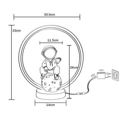 Zuma Line - LED Настолна лампа LED/4W/5V черен