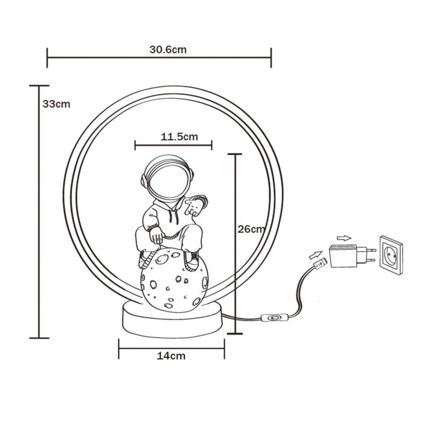 Zuma Line - LED Настолна лампа LED/4W/5V черен