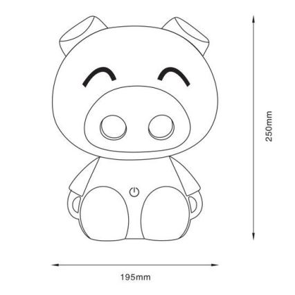 Zuma Line - LED димируема детска настолна сензорна лампа LED/3W/230V прасе лилав