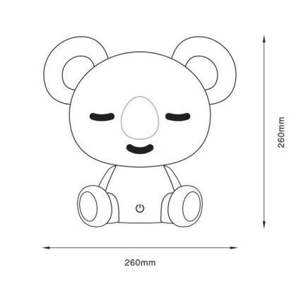 Zuma Line - LED димируема детска настолна сензорна лампа LED/3W/230V коала сив