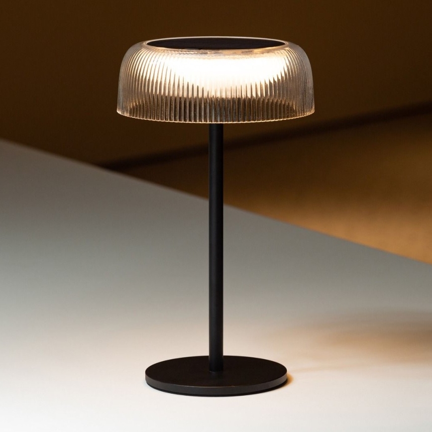 Zuma Line - LED Димируем соларен акумулаторен настолна лампа LED/2,5W/2000 mAh IP44 черен