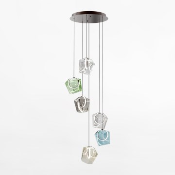 Zuma Line - LED Пендел 6xLED/6W/230V черен/цветен