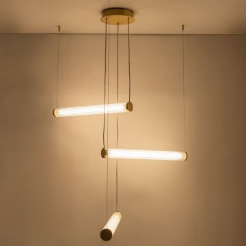 Zuma Line - LED полилей на кабел с възможност за димиране LED/64W/230V 2700-6500K златист + дистанционно управление