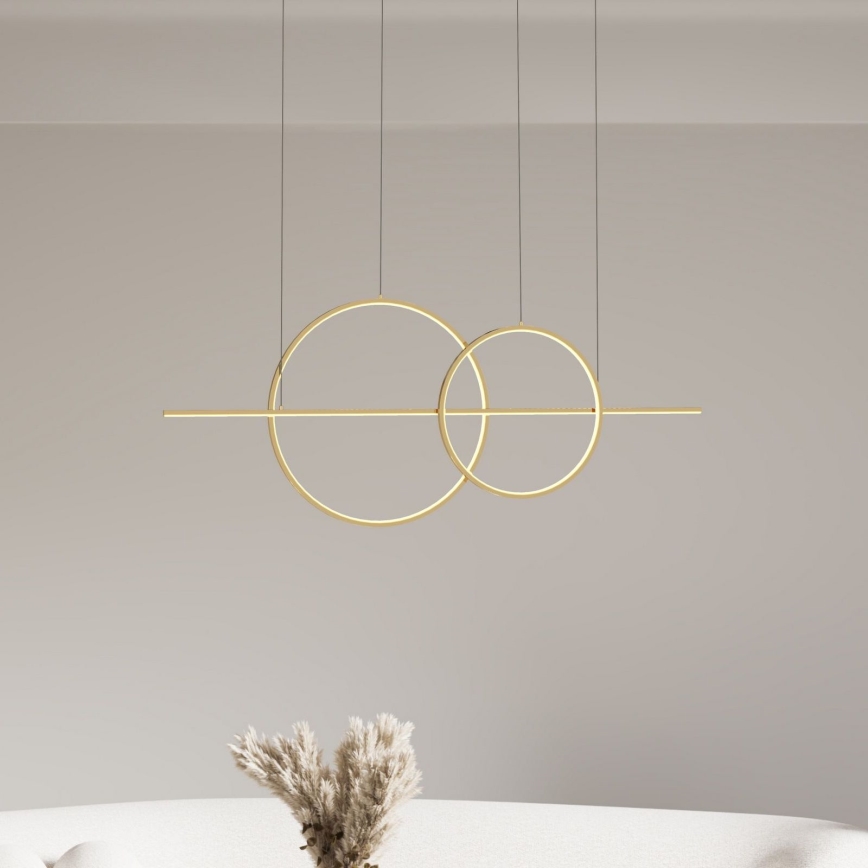 Zuma Line - LED регулируема висяща лампа с кабел LED/34W/230V златисто
