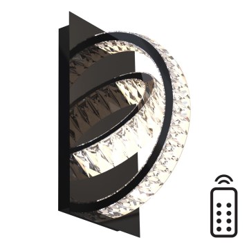 Zuma Line - LED регулируемо кристално стенна лампа LED/18W/230V 2700-6000K черен + дистанционно управление