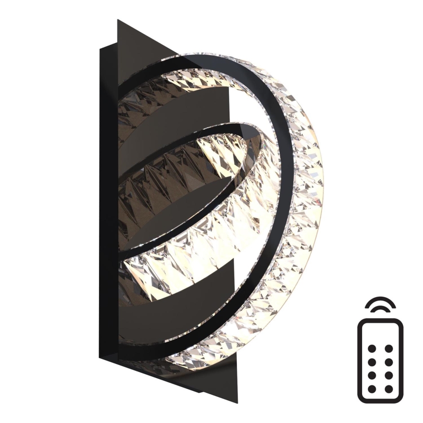 Zuma Line - LED регулируемо кристално стенна лампа LED/18W/230V 2700-6000K черен + дистанционно управление