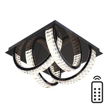 Zuma Line - LED регулируемо кристално таванно осветително тяло LED/23,5W/230V 2700-6000K черно + дистанционно управление