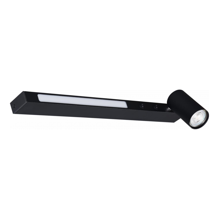 Zuma Line - LED Стенен спот 1xGU10/5W/230V + LED/8W черен