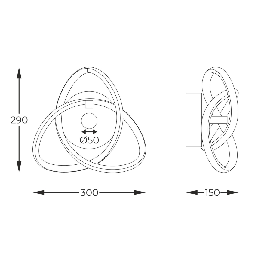 Zuma Line - LED аплик LED/14W/230V черен/златист