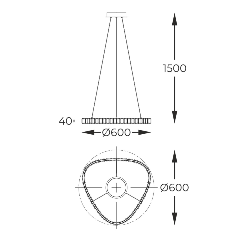 Zuma Line - LED регулируема кристална полилей на кабел LED/25W/230V 2700-6000K + дистанционно управление