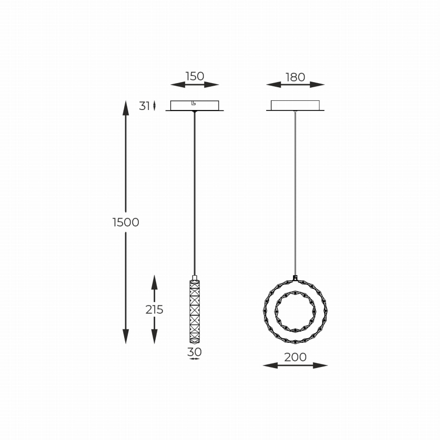 Zuma Line - LED полилей с възможност за димиране, окачен на кабел LED/10W/230V златист