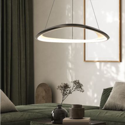 Zuma Line - LED Димируем пендел LED/34W/230V 3000K черен лъскав хром