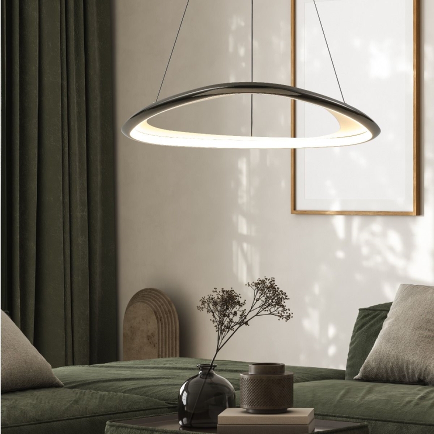 Zuma Line - LED Димируем пендел LED/34W/230V 3000K черен лъскав хром