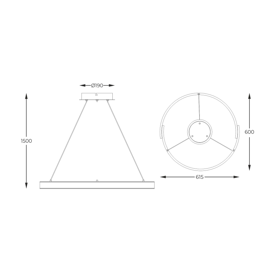 Zuma Line - LED Димируем пендел LED/30W/230V черен/златист