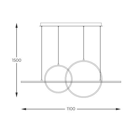 Zuma Line - LED Димируем пендел LED/34W/230V златист